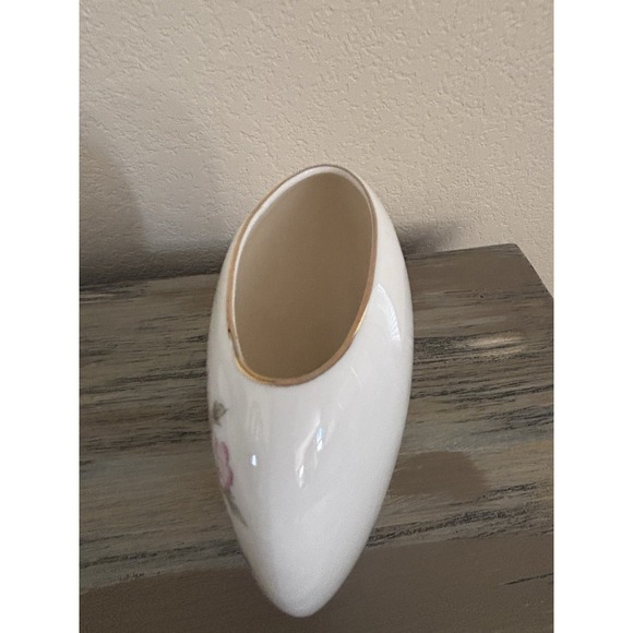 Yamaji Japan Porcelain Vase 6" Pheasants Pink White Floral Off-White - Picture 8 of 9
